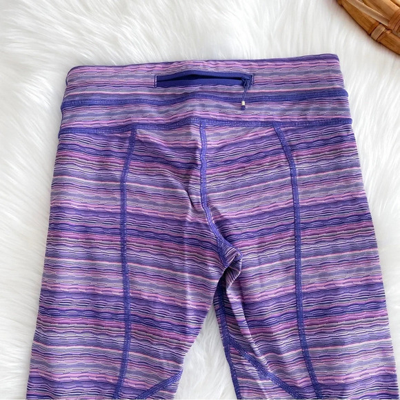 Lululemon Inspire Crop II Space Dye Leggings Purple Twist Iris Flower Pink Shell - Picture 5 of 11